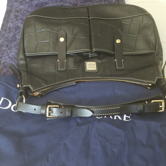 Dooney&Bourke black croc embossed leather bag EUC! - Picture 4 of 14